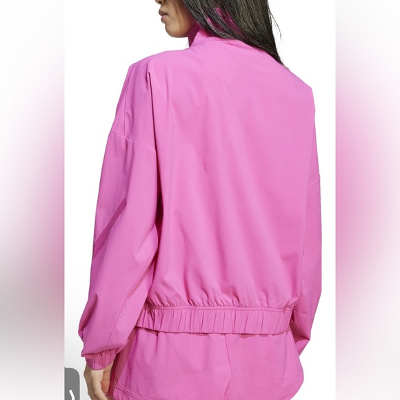 NWT Adidas  Pink Women's woven Full zip Track Jacket $110 Fuchsia Sz XL - Picture 4 of 9